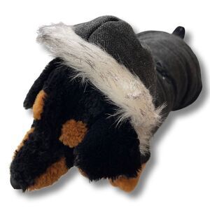 Dog Puffer Gray Tweed Cinched Waist with Fur Trimmed Hood • Size Small • NWT